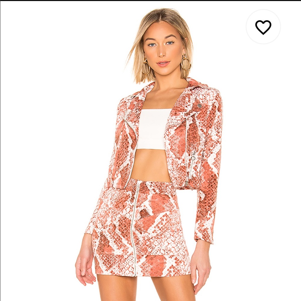 Revolve X Naven Anne crop Jacket in Pink Snake